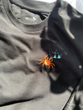 Stealy McCrab Black Embroidered Organic Cotton T-shirt