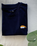 Shrimp Sushi - Navy Emboidered Organic Cotton T-shirt