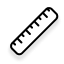 A simple black line drawing of a ruler on a white background, used as a generic measurement-related icon rather than a photograph of a physical product.
